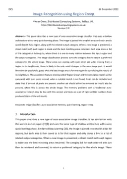 Image Recognition using Region Creep