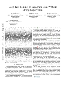 Deep Text Mining of Instagram Data Without Strong Supervision