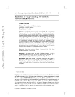 Application of Fuzzy Clustering for Text Data Dimensionality Reduction