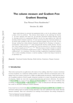 The column measure and Gradient-Free Gradient Boosting