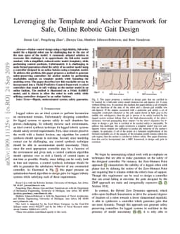 Leveraging the Template and Anchor Framework for Safe, Online Robotic
  Gait Design