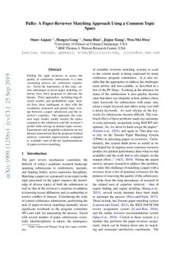 PaRe: A Paper-Reviewer Matching Approach Using a Common Topic Space