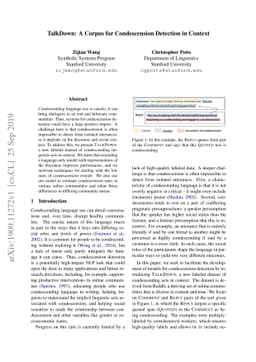 TalkDown: A Corpus for Condescension Detection in Context