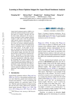 Learning to Detect Opinion Snippet for Aspect-Based Sentiment Analysis
