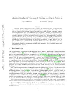 Classification Logit Two-sample Testing by Neural Networks