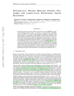 Dynamically Pruned Message Passing Networks for Large-Scale Knowledge
  Graph Reasoning