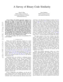 A Survey of Binary Code Similarity
