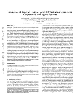 Independent Generative Adversarial Self-Imitation Learning in
  Cooperative Multiagent Systems
