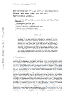 Input complexity and out-of-distribution detection with likelihood-based
  generative models