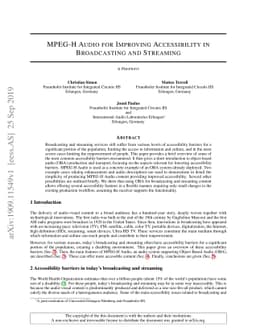 MPEG-H Audio for Improving Accessibility in Broadcasting and Streaming