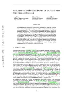 Reducing Transformer Depth on Demand with Structured Dropout