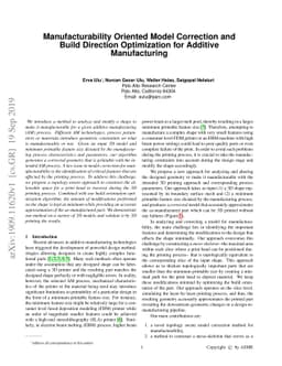 Manufacturability Oriented Model Correction and Build Direction
  Optimization for Additive Manufacturing