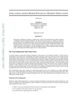Explaining Agent-Based Financial Market Simulation
