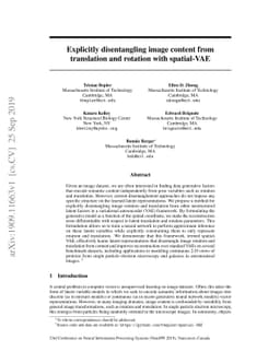 Explicitly disentangling image content from translation and rotation
  with spatial-VAE