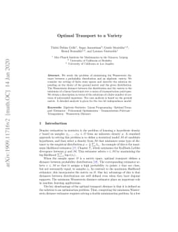 Optimal Transport to a Variety