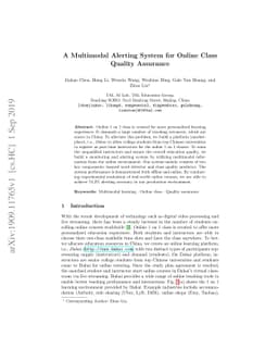 A Multimodal Alerting System for Online Class Quality Assurance