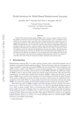 Model Imitation for Model-Based Reinforcement Learning