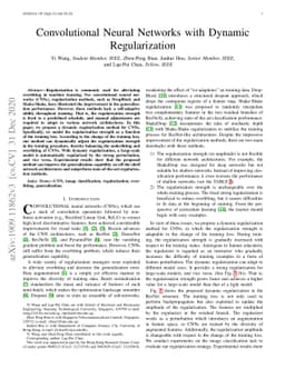 Convolutional Neural Networks with Dynamic Regularization