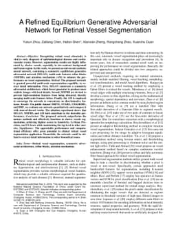 A Refined Equilibrium Generative Adversarial Network for Retinal Vessel
  Segmentation