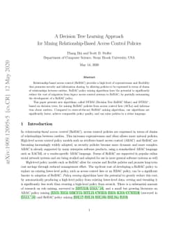 A Decision Tree Learning Approach for Mining Relationship-Based Access
  Control Policies
