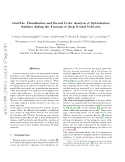 GradVis: Visualization and Second Order Analysis of Optimization
  Surfaces during the Training of Deep Neural Networks