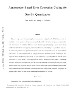 Autoencoder-Based Error Correction Coding for One-Bit Quantization