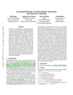Generalized Planning: Non-Deterministic Abstractions and Trajectory
  Constraints