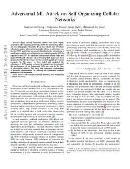 Adversarial ML Attack on Self Organizing Cellular Networks