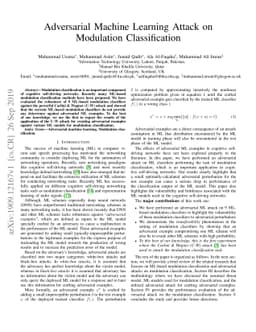 Adversarial Machine Learning Attack on Modulation Classification
