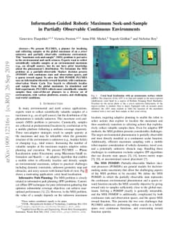 Information-Guided Robotic Maximum Seek-and-Sample in Partially
  Observable Continuous Environments