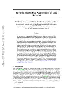 Implicit Semantic Data Augmentation for Deep Networks