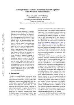 Learning to Create Sentence Semantic Relation Graphs for Multi-Document
  Summarization