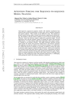Attention Forcing for Sequence-to-sequence Model Training