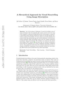 A Hierarchical Approach for Visual Storytelling Using Image Description