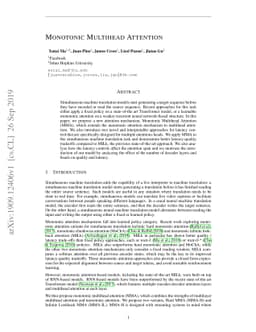 Monotonic Multihead Attention