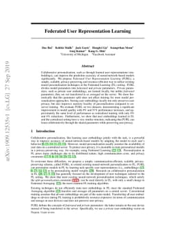 Federated User Representation Learning