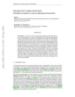 Identifying through Flows for Recovering Latent Representations