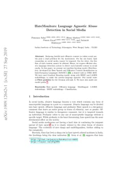 HateMonitors: Language Agnostic Abuse Detection in Social Media