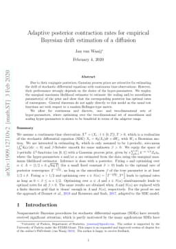 Adaptive posterior contraction rates for empirical Bayesian drift
  estimation of a diffusion