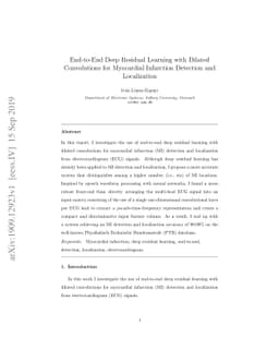 End-to-End Deep Residual Learning with Dilated Convolutions for
  Myocardial Infarction Detection and Localization