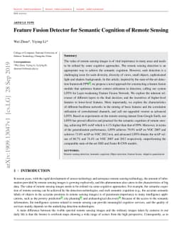 Feature Fusion Detector for Semantic Cognition of Remote Sensing