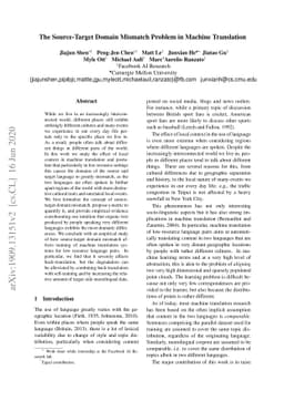 The Source-Target Domain Mismatch Problem in Machine Translation