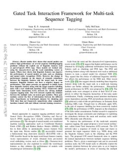 Gated Task Interaction Framework for Multi-task Sequence Tagging