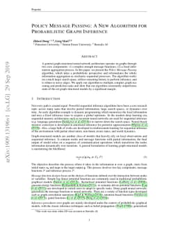 Policy Message Passing: A New Algorithm for Probabilistic Graph
  Inference