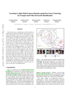 Learning to Align Multi-Camera Domains using Part-Aware Clustering for
  Unsupervised Video Person Re-Identification