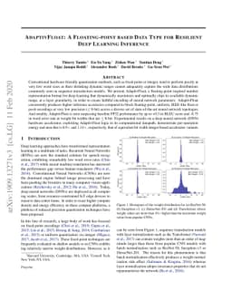 AdaptivFloat: A Floating-point based Data Type for Resilient Deep
  Learning Inference