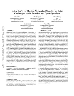 Using GANs for Sharing Networked Time Series Data: Challenges, Initial
  Promise, and Open Questions