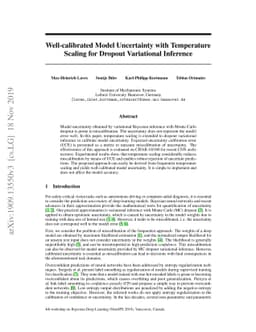 Well-calibrated Model Uncertainty with Temperature Scaling for Dropout
  Variational Inference