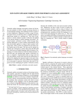 Non-native Speaker Verification for Spoken Language Assessment