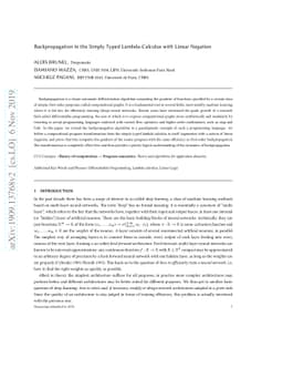 Backpropagation in the Simply Typed Lambda-calculus with Linear Negation